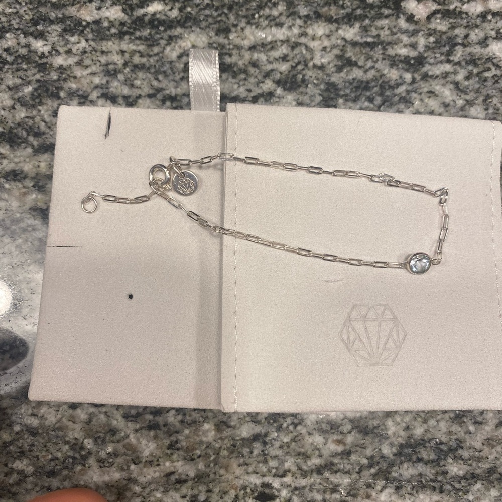 Carrie Elizabeth Aquamarine and Sterling Silver Bracelet - Picture 2 of 4